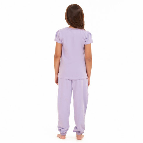Girls summer pajama set Purple t-shirt + Pants